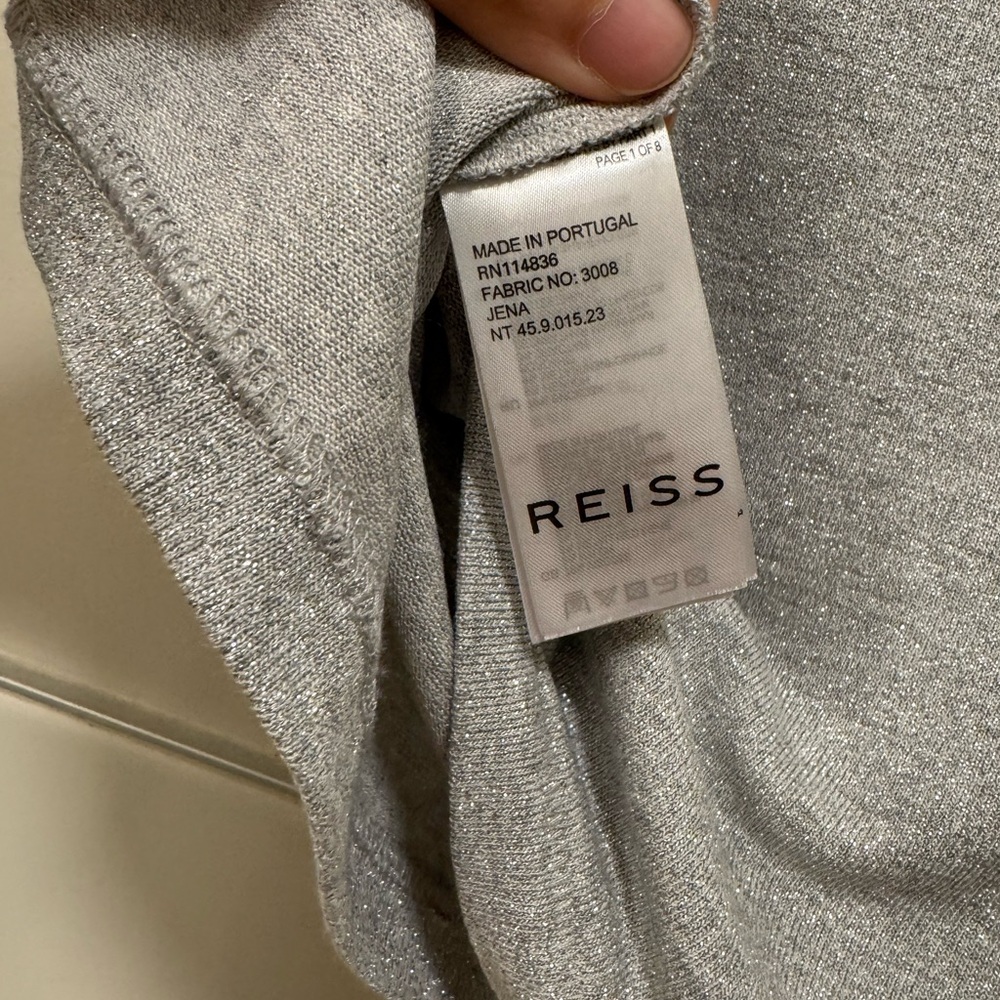 Reiss Gray Sparkly Sleeveless Top - Picture 4 of 5